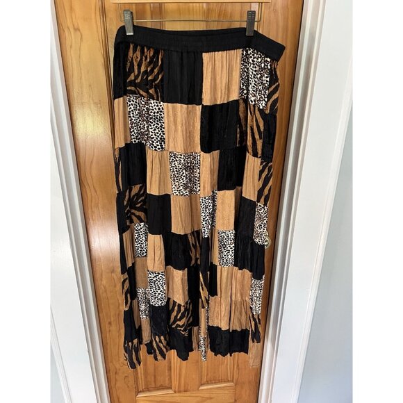 Vintage Lew Magram Patchwork Tiered XL Midi Boho Statement Eclectic Art To Wear - Picture 2 of 11